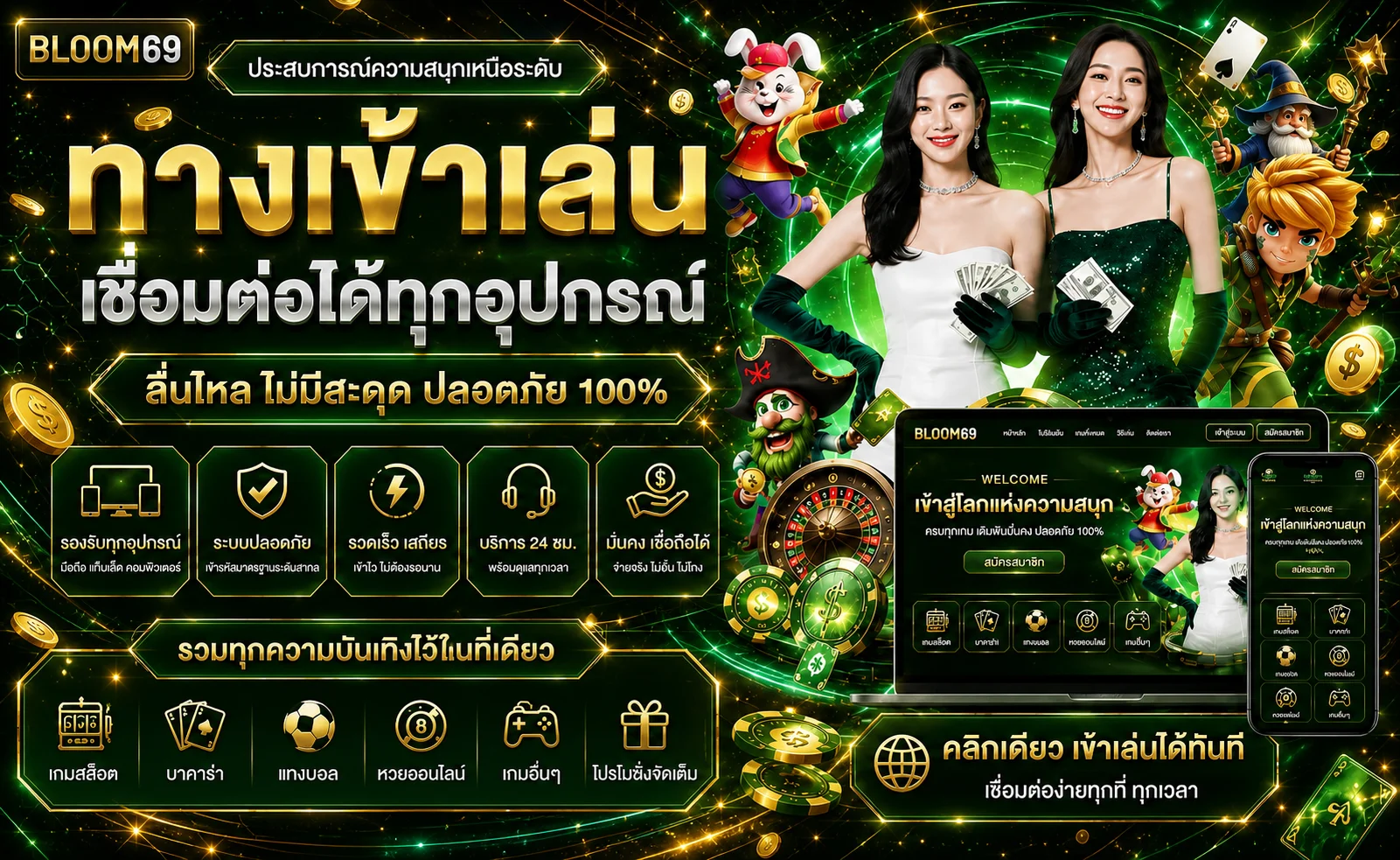 ภาพ BLOOM69 ทางเข้าเล่นที่รองรับมือถือและคอมพิวเตอร์